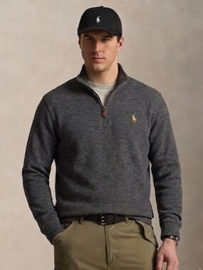 Polo Ralph Lauren Men's Charcoal Zip-Up Sweater/ Sweatshirt
